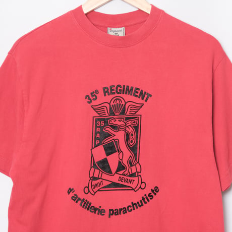 French Army 35e Régiment d'Artillerie Parachutiste Cotton T-Shirt Red