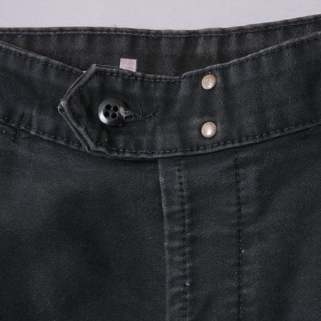 50s-60s Adolphe Lafont  Black Moleskin Work Trousers