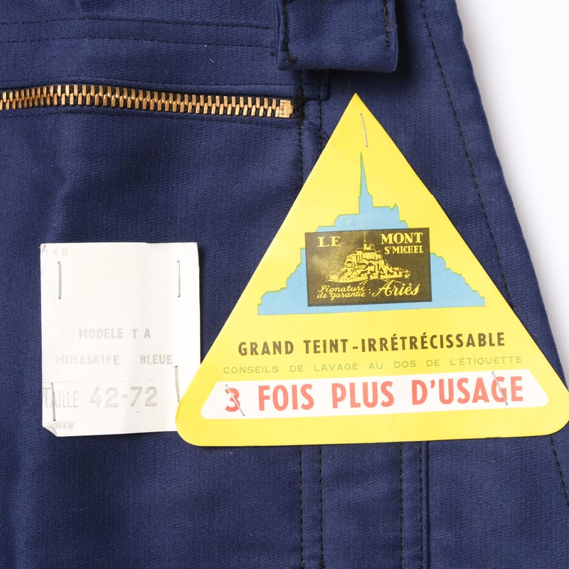 40-50s Le Mont St Michel Blue Moleskin Work Ov 40-50s Le Mont St Michel Blue Moleskin Work Ov
