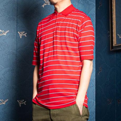 80s JOHN SMEDLEY Sea Island Cotton Half sleeves Polo Shirt Red（Made in England)