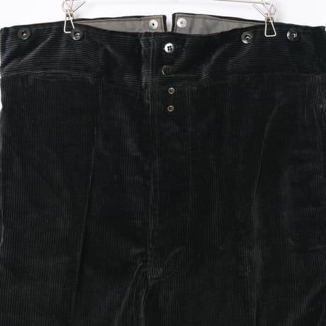 40-50s  France Vintage VETVOR Black Corduroy Trousers Dead Stock