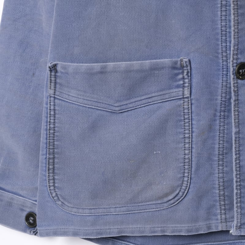 40s France Vintage Adolphe Lafont Blue Moleskin