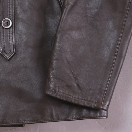 50-60sFrench Vintage Leather Jacket (Corbusier Jacket)Brown Dead Stock