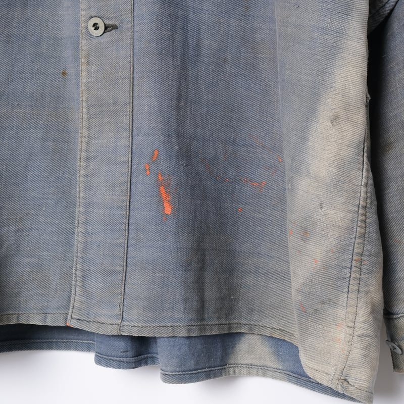 French Army Blue Cotton Twill Bourgeron Jacket