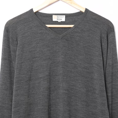90s JOHN SMEDLEY × REISS Merino Wool Knit Pullover（Made in England）