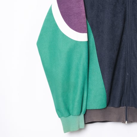 80s Vintage adidas Ventex Track Jacket Navy × Green × Purple (Made in France)