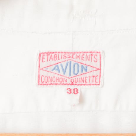 40-50s France Vintage ConChon Quinette AVION Cotton Dress Shirt