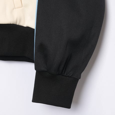 70-80s Vintage adidas Track Jacket Ivory × Black × Light Blue (Made in France)