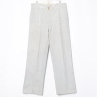 -30s France Vintage Belle Jardiniere Striped Cotton Trousers