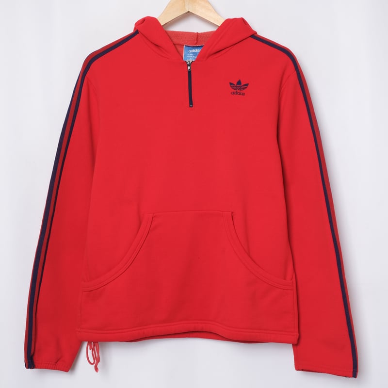 70-80s Vintage adidas Half Zip Hoodie Red (Made 70-80s Vintage adidas Half Zip Hoodie Red (Made