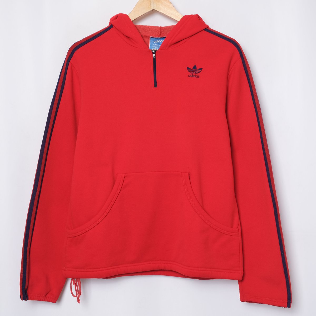 70-80s Vintage adidas Half Zip Hoodie Red (Made 70-80s Vintage adidas Half Zip Hoodie Red (Made