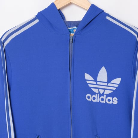 70s-80s Vintage adidas Hoodie Blue (Made in France)