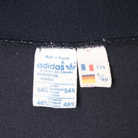 70-80s Vintage adidas Ventex Track Jacket Navy × Light Blue (Made in France)