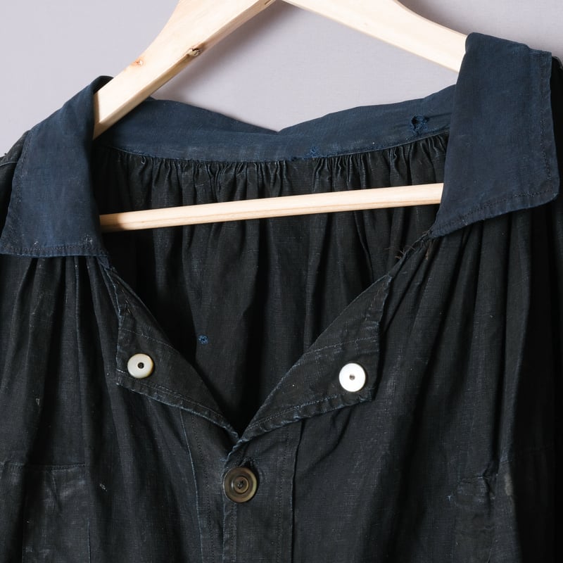 1900s Antique Indigo linen Biaude | Ugla パンと古着と本