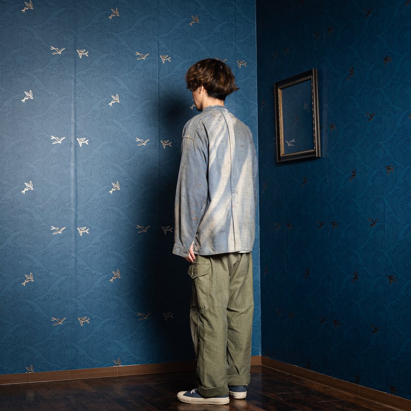 コットンツイルbourgeron(ハイパーダーニング) French Army Blue Cotton Twill Bourgeron Jacket