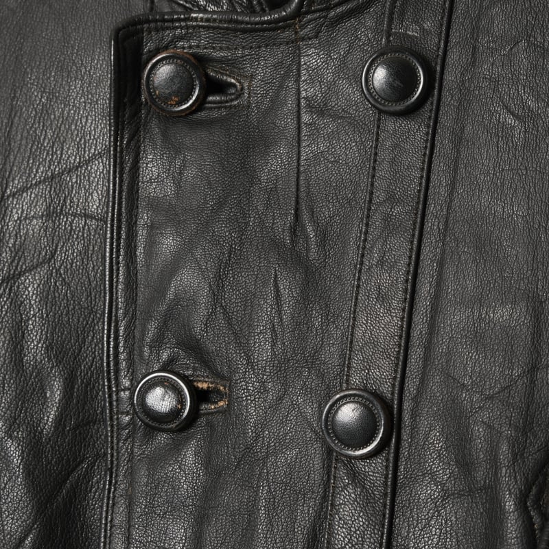 50-60s Sweden Vintage Double Breasted Leather J 50-60s Sweden Vintage Double Breasted Leather J