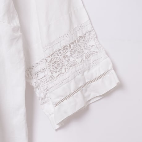 Early 1900s France  Antique Linen Church Smock 2
