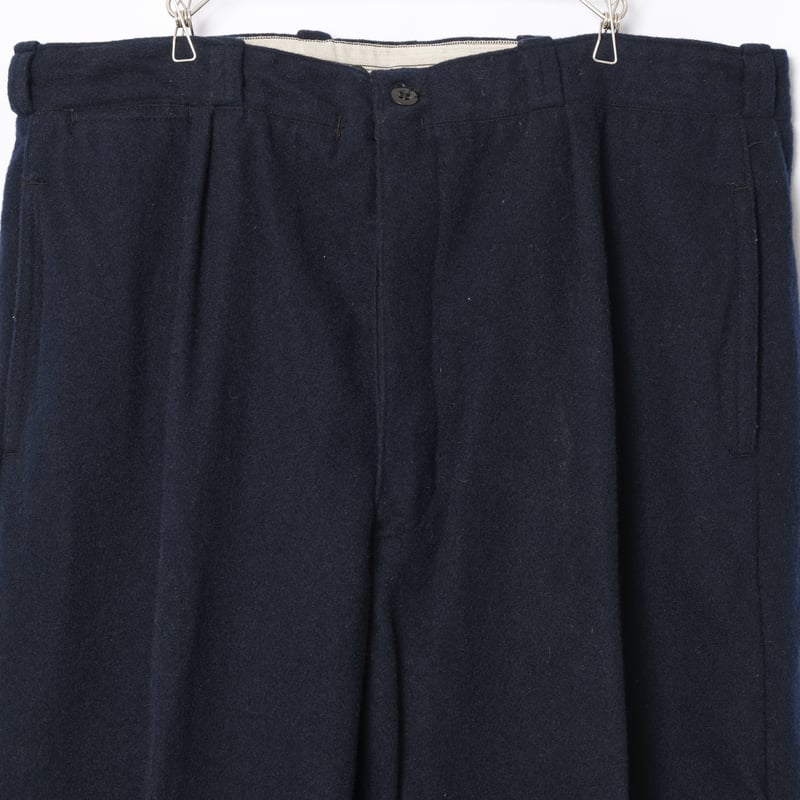 40-50s France Vintage Navy Wool Trousers | Ugla