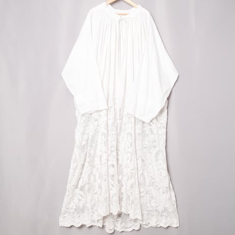 Early 1900s France  Antique Cotton Church Smock