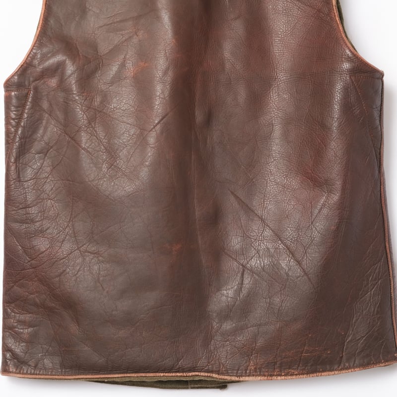50s Dutch Army Leather Vest Size 1 | Ugla パンと古着と本