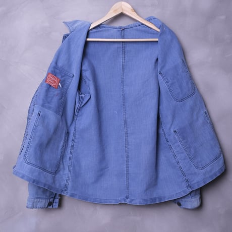 50-60s Adolphe Lafont  Blue Moleskin Jacket Size 46