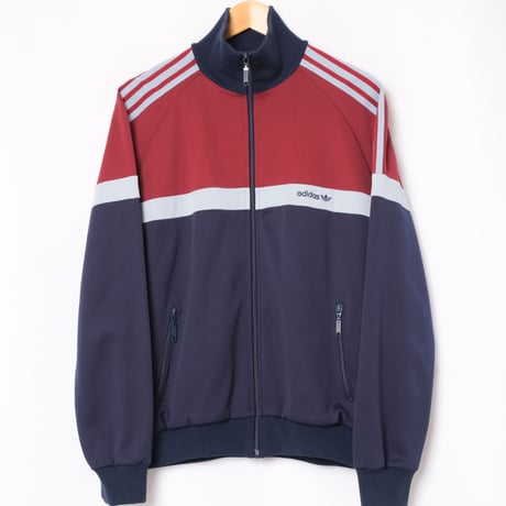80s Vintage adidas Track Jacket Navy × Bordeaux (Made in Hungaria）