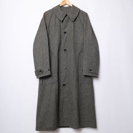 30-40s France Vintage SAMARITAINE Black Chambray Atelier Coat  Dead Stock