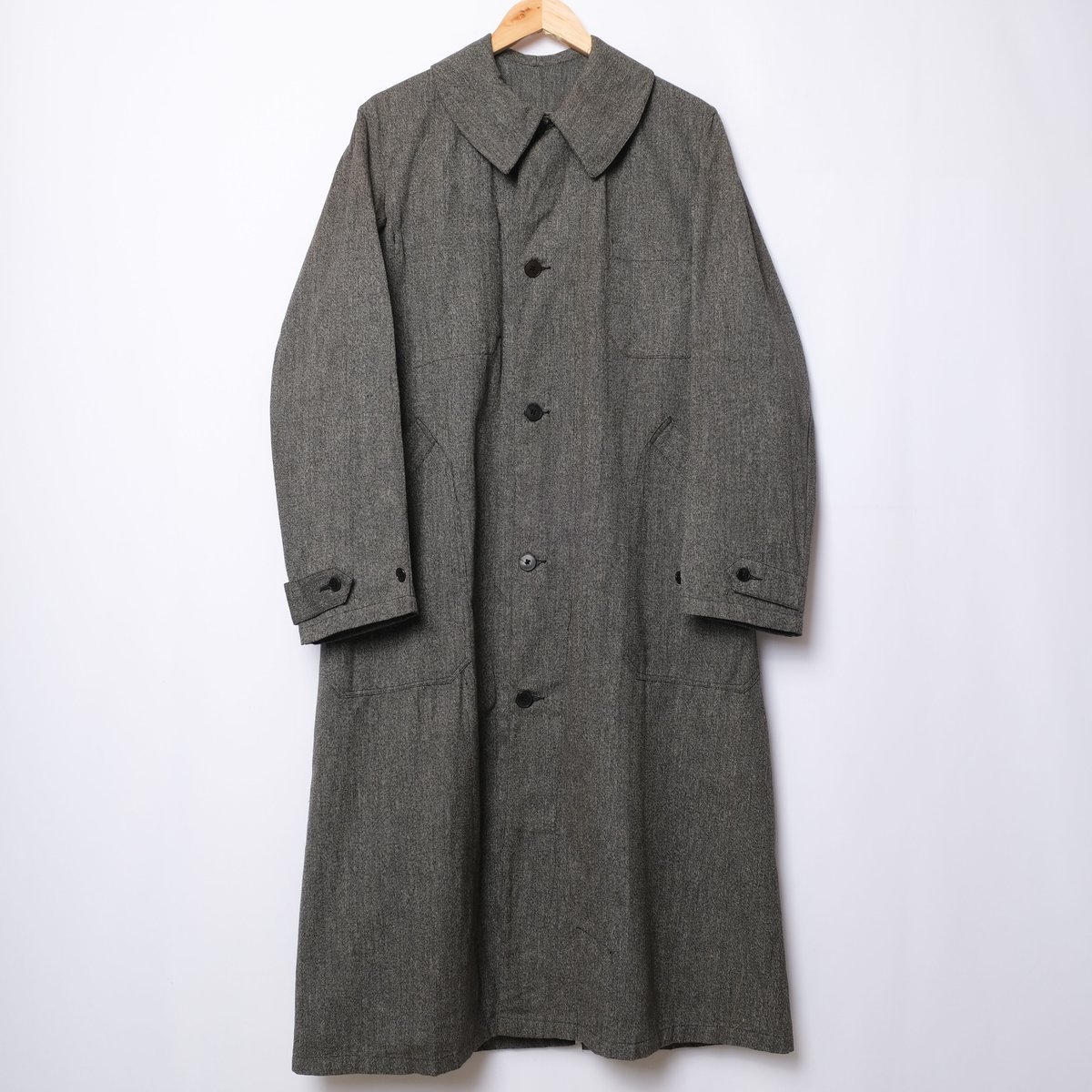 ~50's SAMARITAINE PARIS ブラックシャンブレーコート 30-40s France Vintage SAMARITAINE Black Chambra