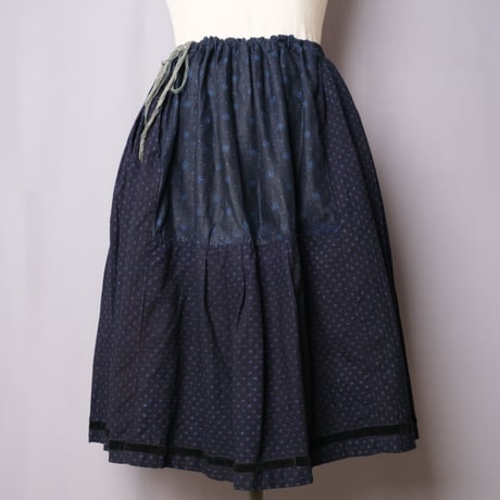 -1940s Hungarian Vintage indigo Cotton Skirt 1