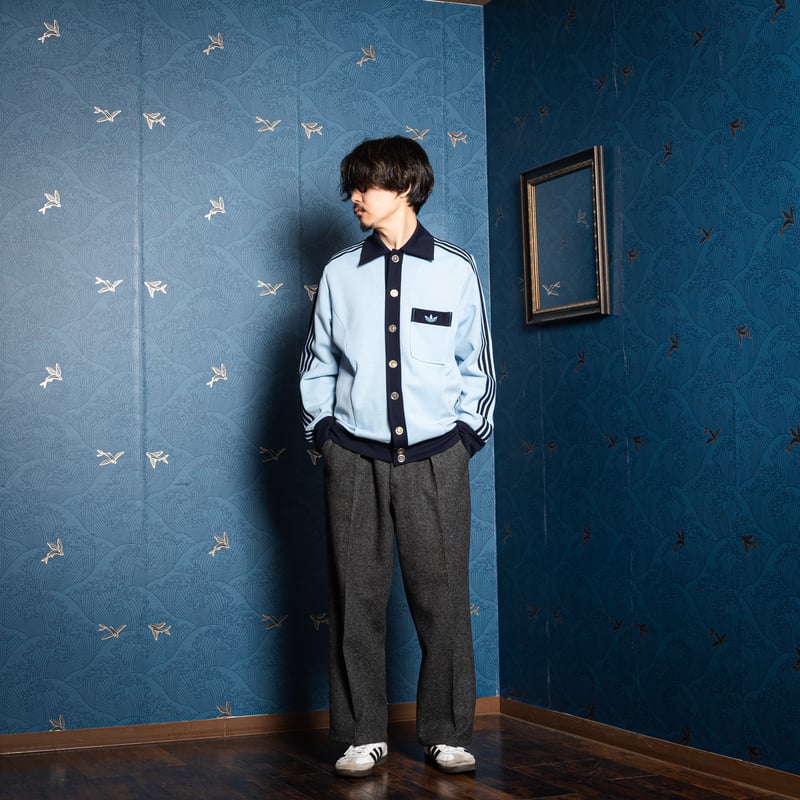 70s Vintage adidas Trefoil Button Knit Jacket L