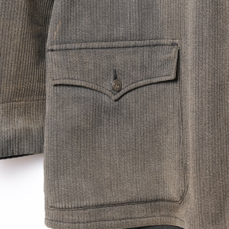 40s France Vintage Manu France Gray Cotton Pique Hunting Jacket