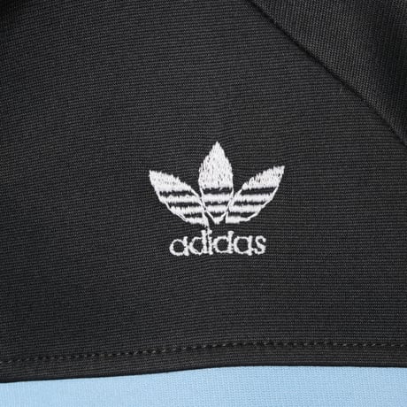 70-80s Vintage adidas Ventex Track Jacket Model First Black× Light Blue (Made in France)