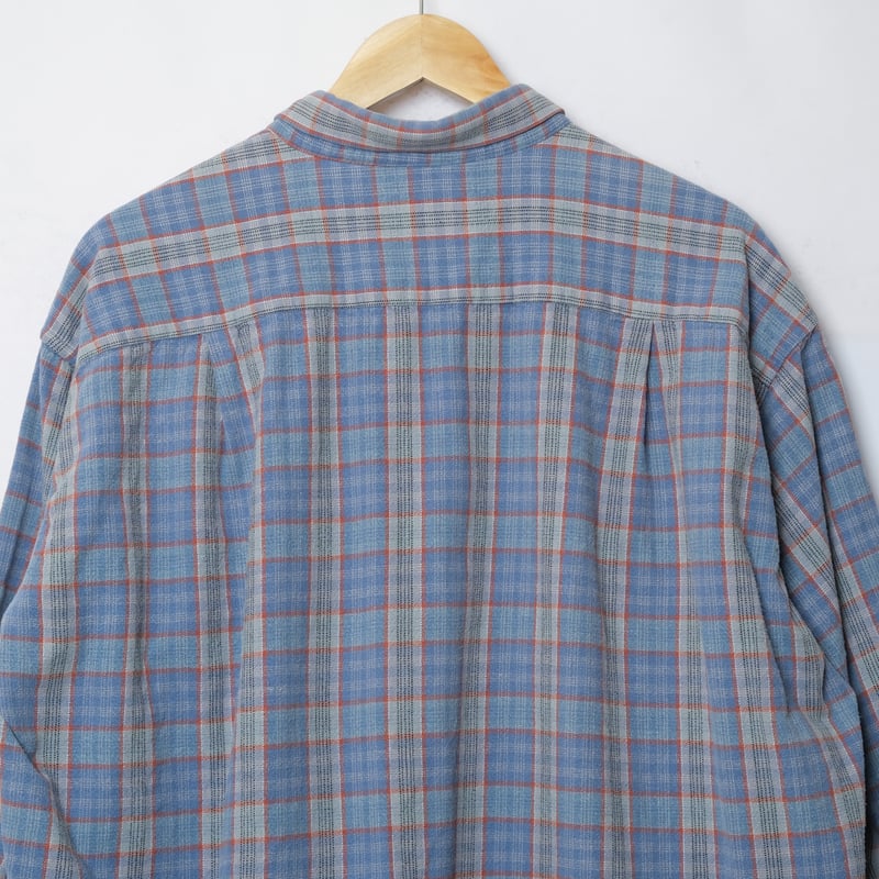 60s グランパシャツ　フランス 60s~70s フランス製 グランパシャツ ハーフボタン チェック 長袖