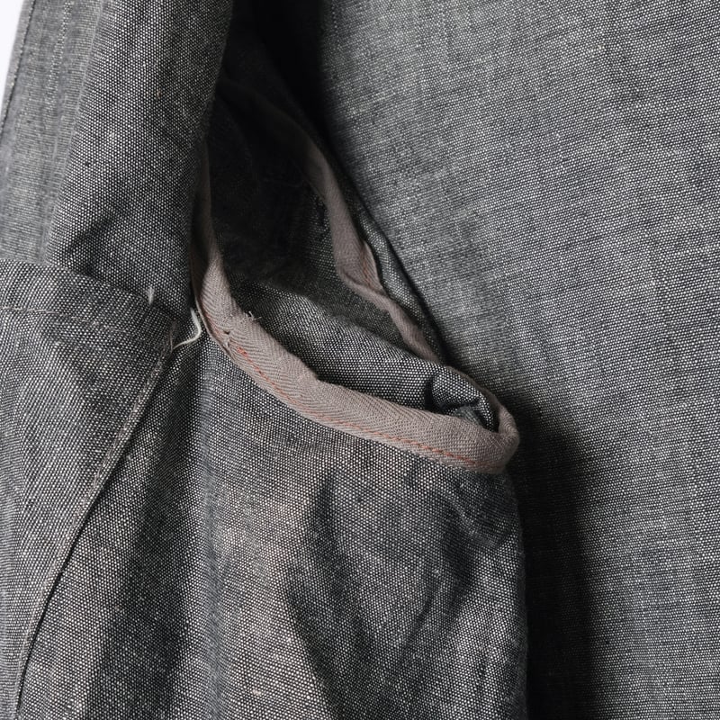 40-50s France Vintage Au Molinel Linen Black Ch 40-50s France Vintage Au Molinel Linen Black Ch