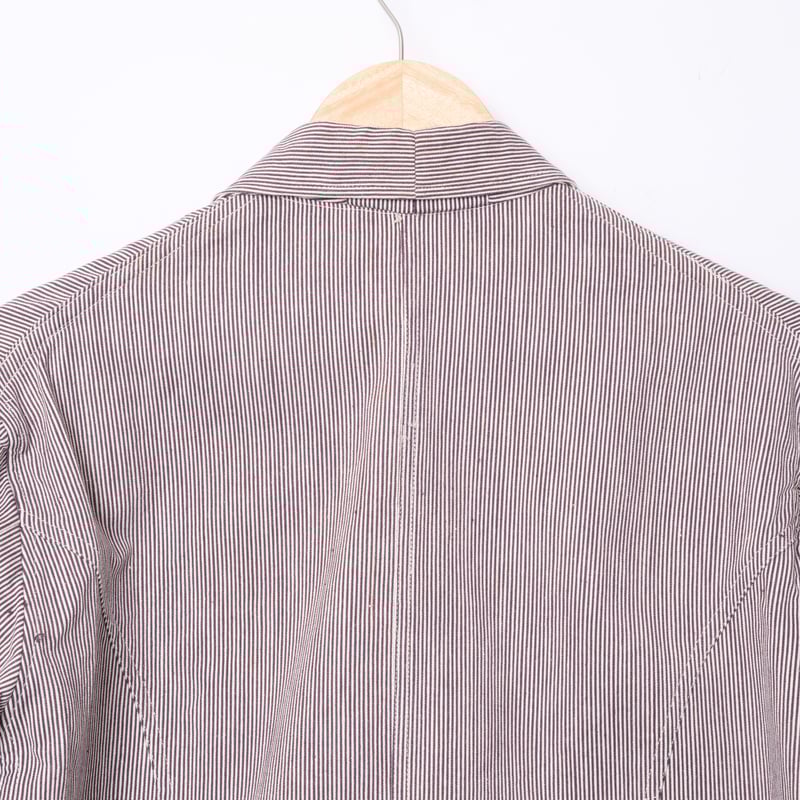 40s-50s French Striped Butcher (Cook) Jacket D