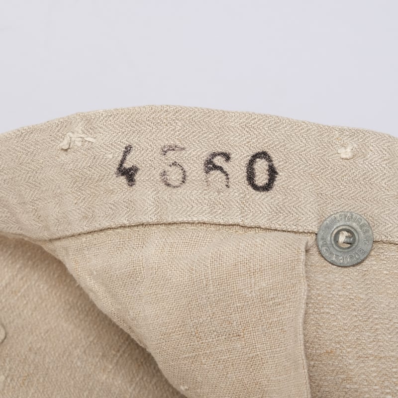 （希少）~20 French vintage リネン　ボージョンパンツ HBT 20s French Army Linen HBT Bourgeron Metal Butt