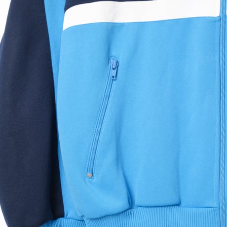 80s Vintage adidas Collarless Track Jacket Navy × Light Blue