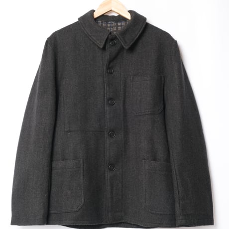 50-60s France Vintage Pascal Herringbone Wool Farmers Work Jacket