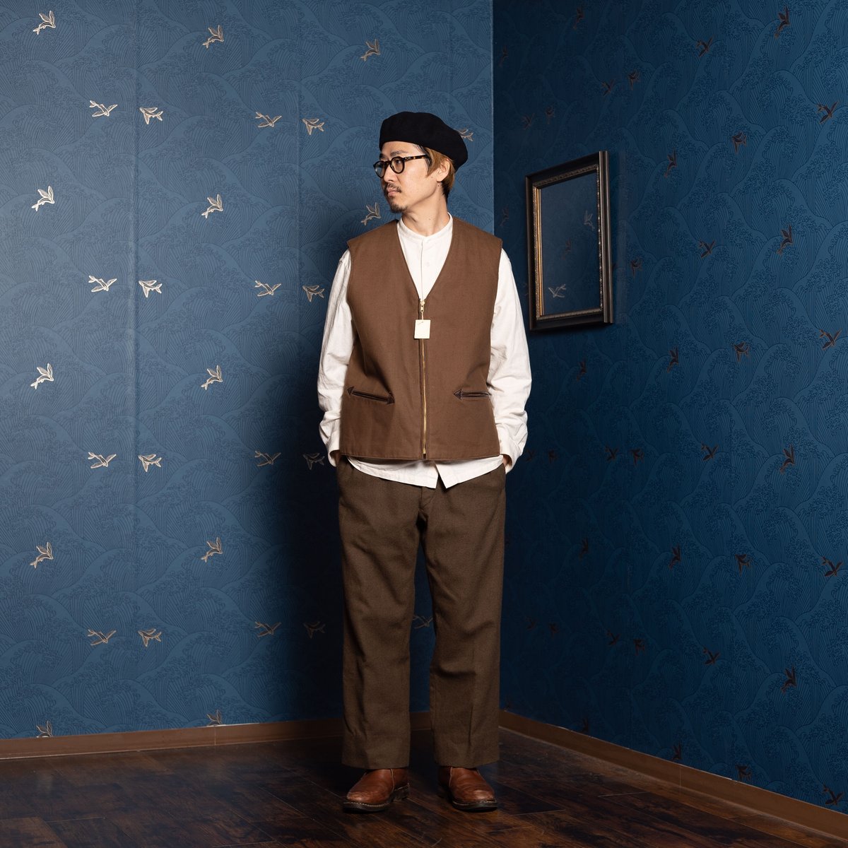 40s-50s France Vintage Mouton Gilet Dead Stock