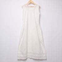 Early 1900s France Antique Cotton No sleeve Night Dress