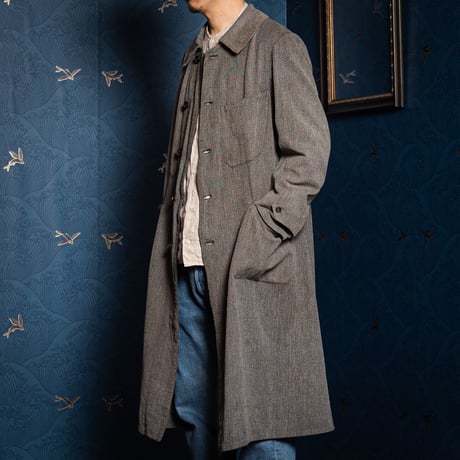 30-40s French Vintage  HBT Black Chambray Atelier Coat