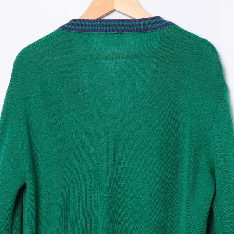 adidas ヴィンテージ　カーディガン 80s Vintage adidas Knit Cardigan Green × Navy |