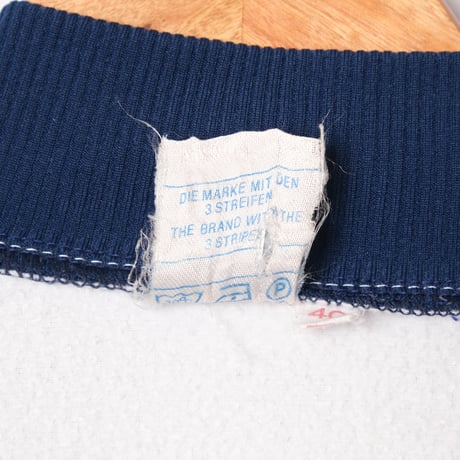 70s Vintage adidas Collarless Track Jacket White × Navy