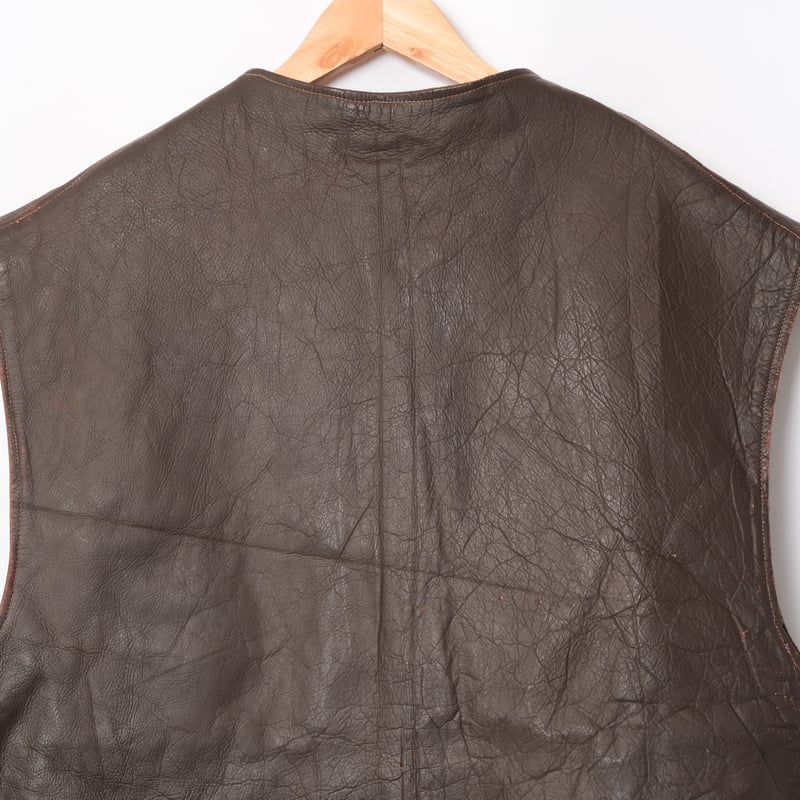 50s　オランダ軍　レザーベスト　ジャーキン　キャバリエ 50s Dutch Army Leather Vest Size 2 | Ugla パンと古着と本