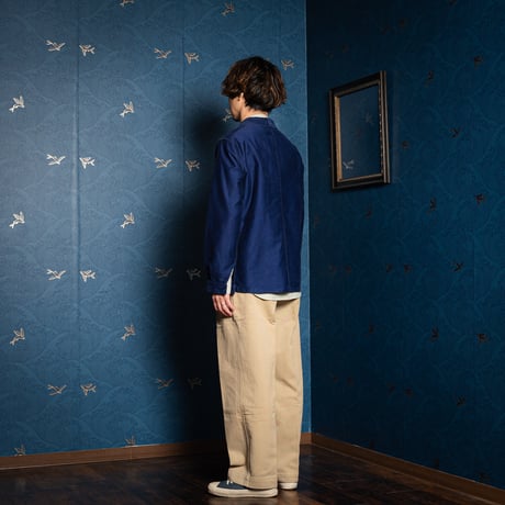 50s France Vintage Dubure & Deverchere Blue Moleskin Work Jacket