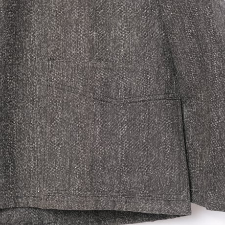 40-50s France Vintage Black Chambray Tailored Jacket Dead Stock Size 50