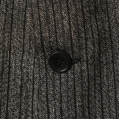 40s France Vintage Black Chambray Stripe Tailored Jacket Dead Stock