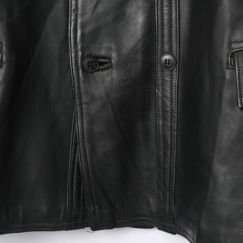 50-60s France Vintage MTVC Leather Jacket Wool