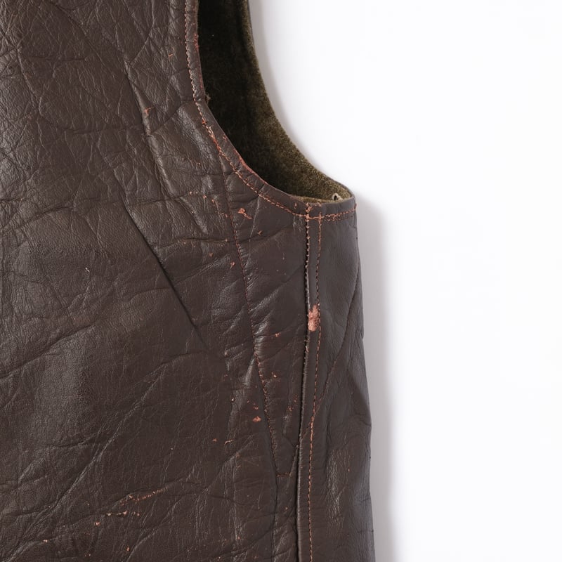 50s Dutch Army Leather Vest Size 2 | Ugla パンと古着と本