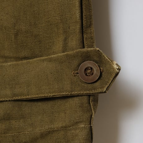 French Army Motorcycle Trousers Early Size 1 Linen Wood Button  Dead Stock